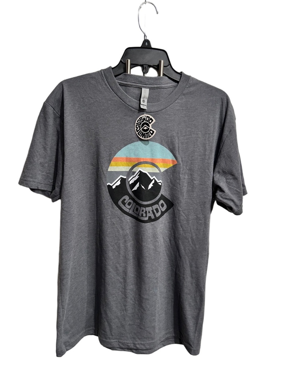 Colorado Graphic Tee - Gray Mountain Sunset Print